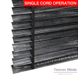 Black Silver Matte Timber Venetian Blinds
