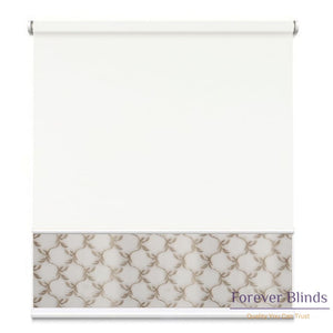 Sheer Soft Beige - Blockout White Double Roller Blind Blinds