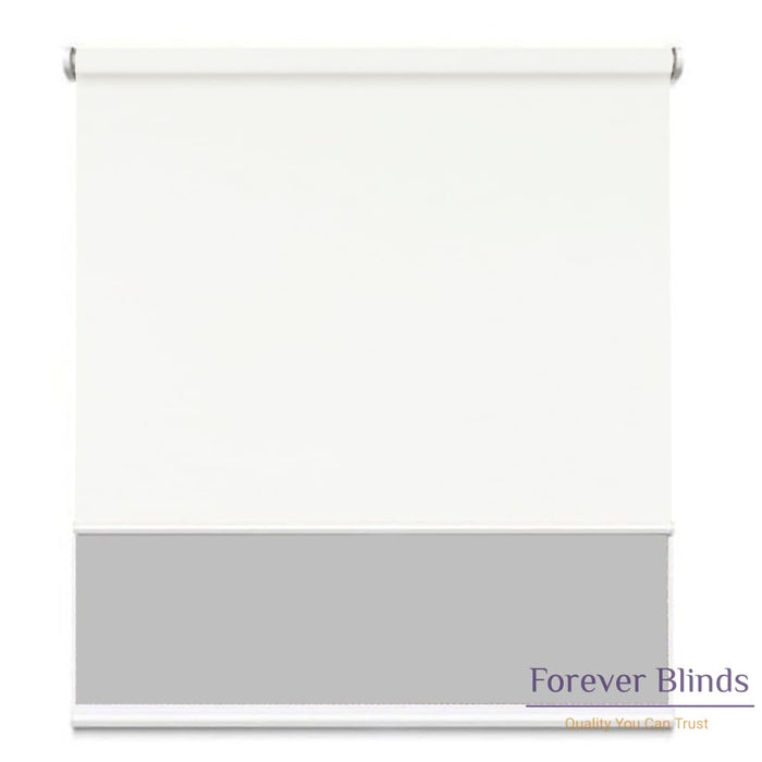 Sunscreen Grey - Blockout White Double Roller Blind