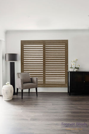 Black Walnut - Timber Stained Plantation Shutters