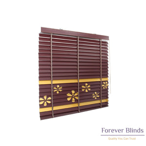 Floral Design Timber Venetian Blinds