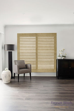 Natural - Timber Stained Plantation Shutters