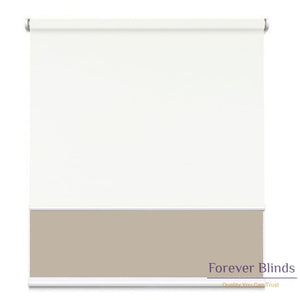 Sunscreen Beige - Blockout White Double Roller Blind Blinds
