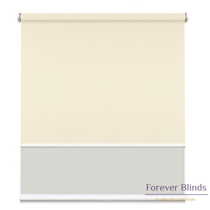 Sunscreen White - Blockout Beige Double Roller Blind