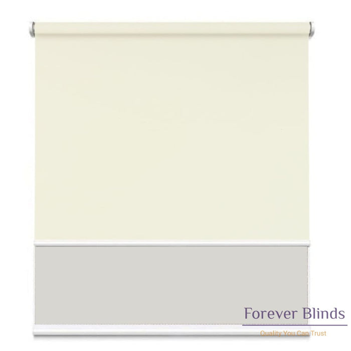 Sunscreen White - Blockout Champagne Double Roller Blind