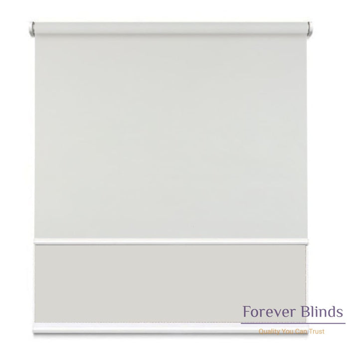 Sunscreen White - Blockout Cool Grey Double Roller Blind