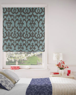 Textured Turquoise Roman Blinds